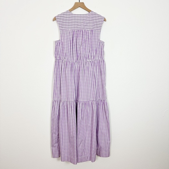 NEW Everlane The Tiered Gingham Midi Dress Size Small - Picture 9 of 15